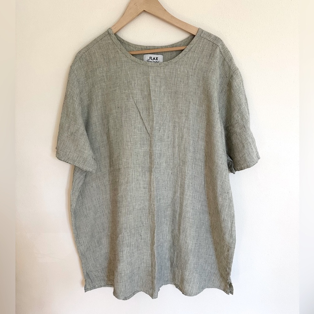 FLAX Engelhart 100% Linen Dress Cottagecore Lagenlook Boho Beach Shift Tunic